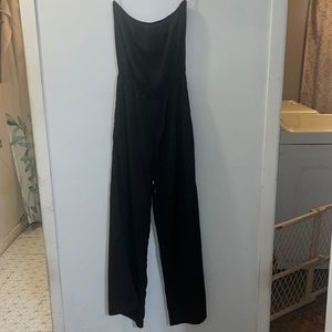 Strapless, wide leg swimsuit cover